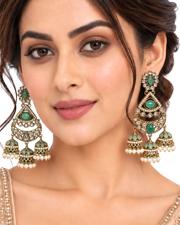 The Royal Mint & Pearl Jhumka Chandbali Earrings