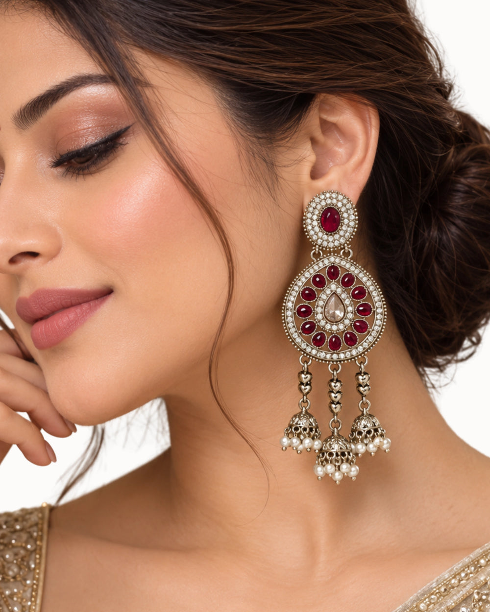 The Royal Ruby Chandbali Dangles