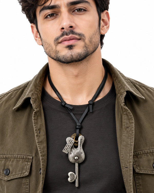 The Maverick Key & Coin Leather Pendant