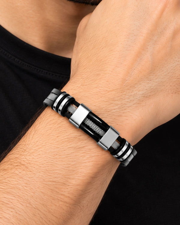 The Stealth Mesh & Silicone Multi-Element Bracelet
