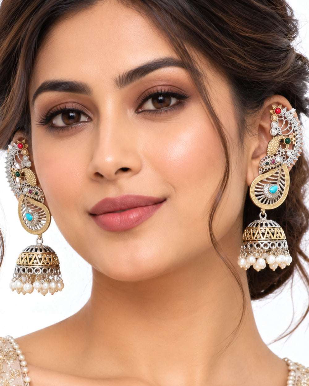 Mayuri Dual-Tone Peacock Kaan Phool