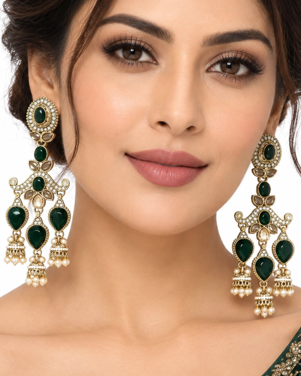 The Royal Emerald Arch Chandelier Earrings