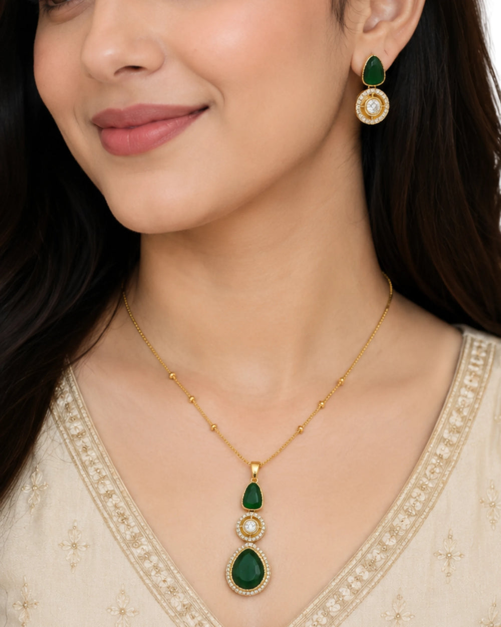 Regal Green Halo Set