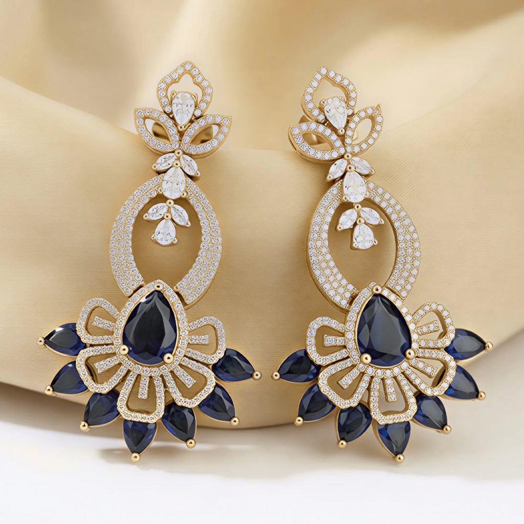 Neel Pushpa Leaf Dangles
