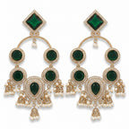 Ira Mehfil Green Stone Earrings