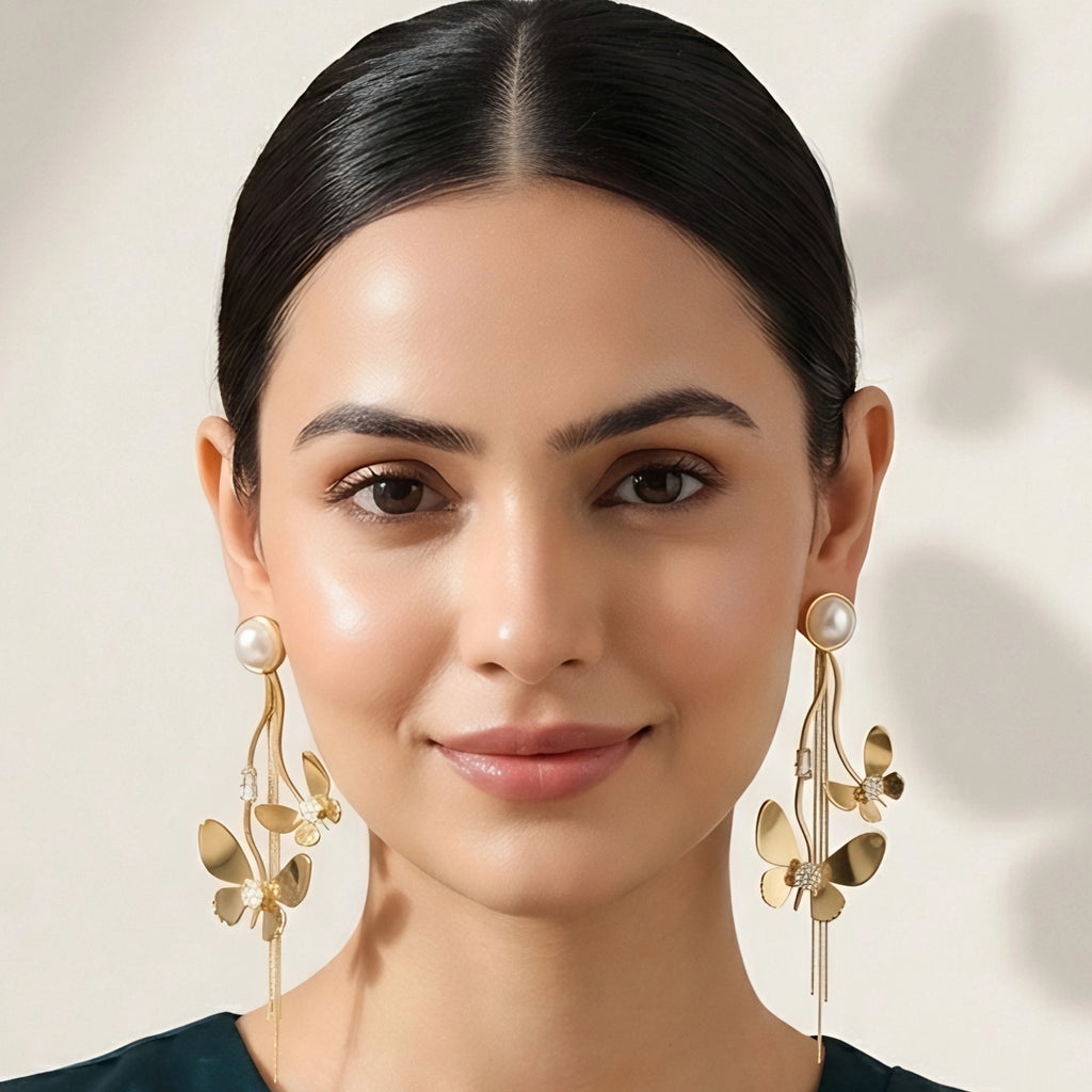 Gold Butterfly Danglers