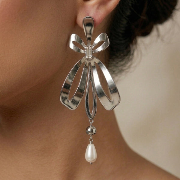 The Sophia Silver Bow Drop