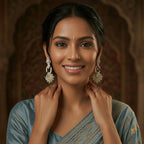 Mint Pushpa Leaf Earrings