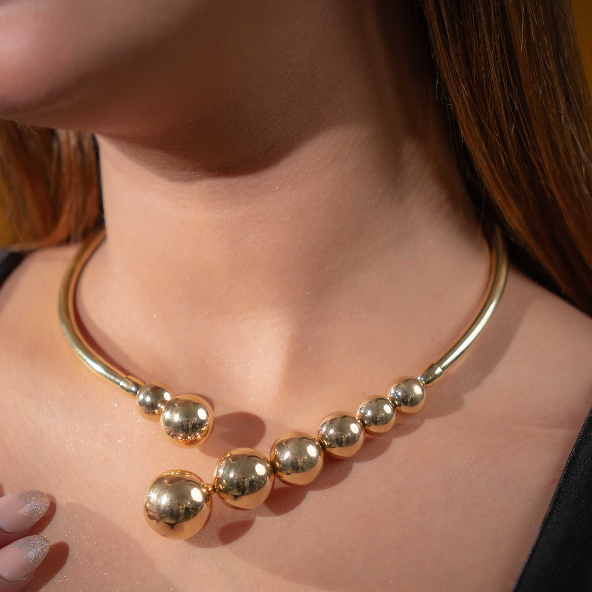 GOLD BEADED NECKLACE