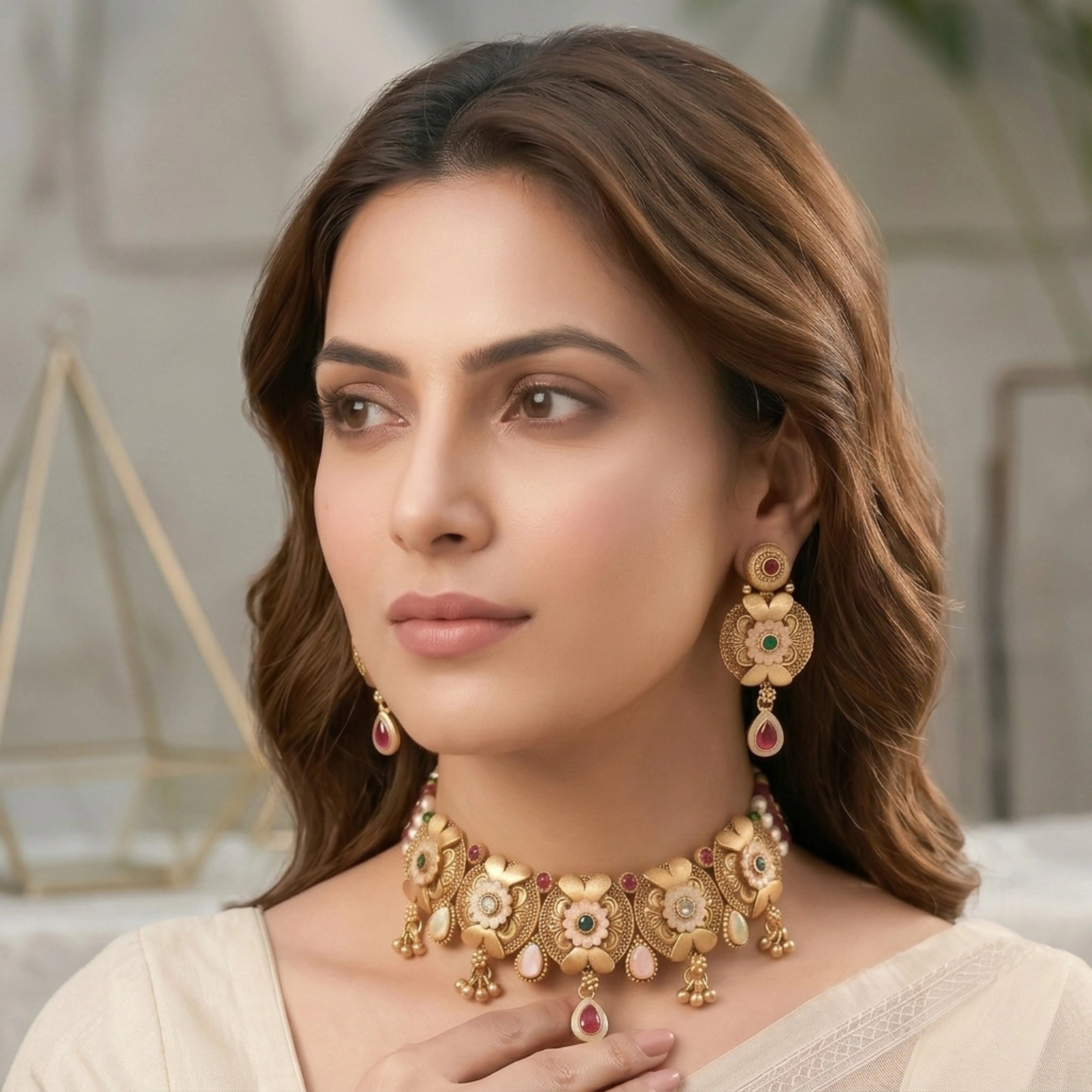 Maharani Flora Necklace Set