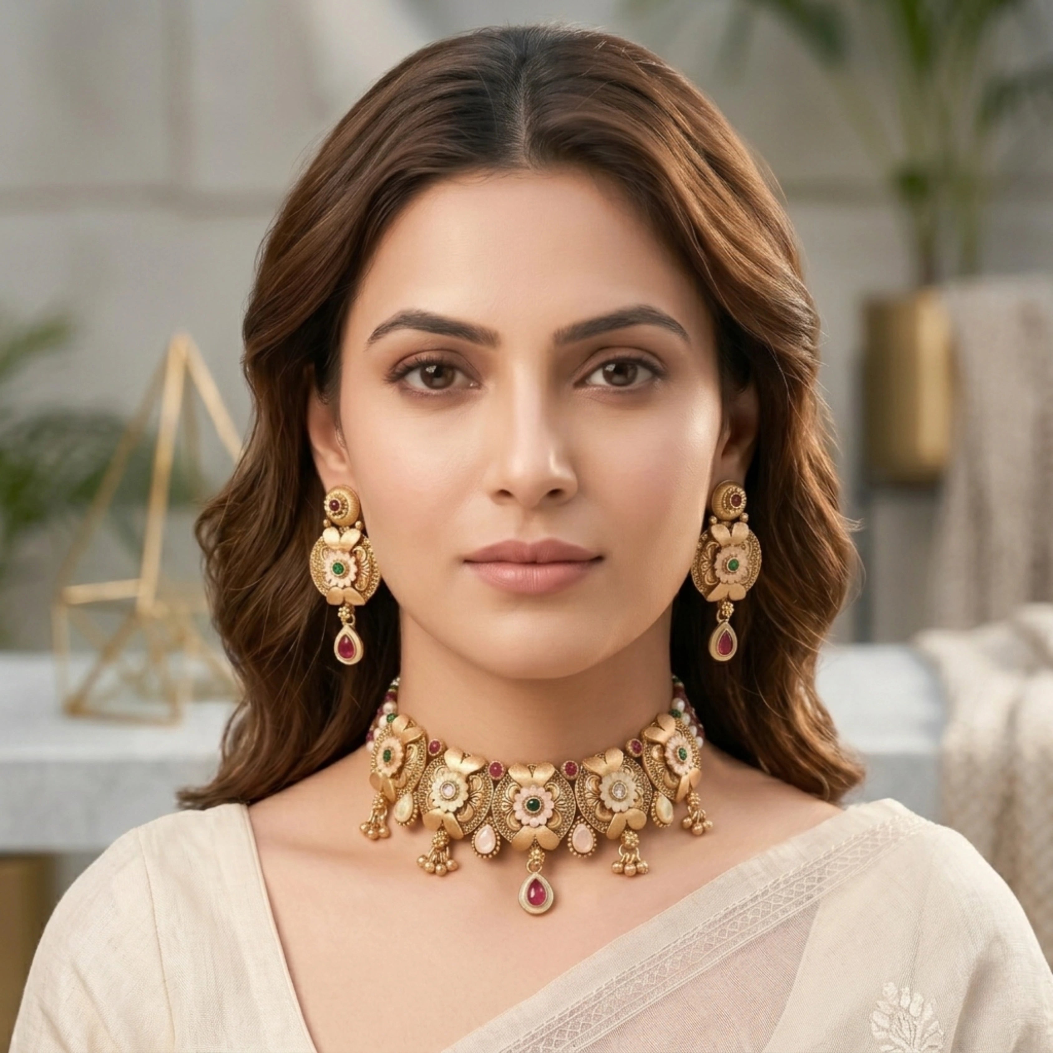 Maharani Flora Necklace Set