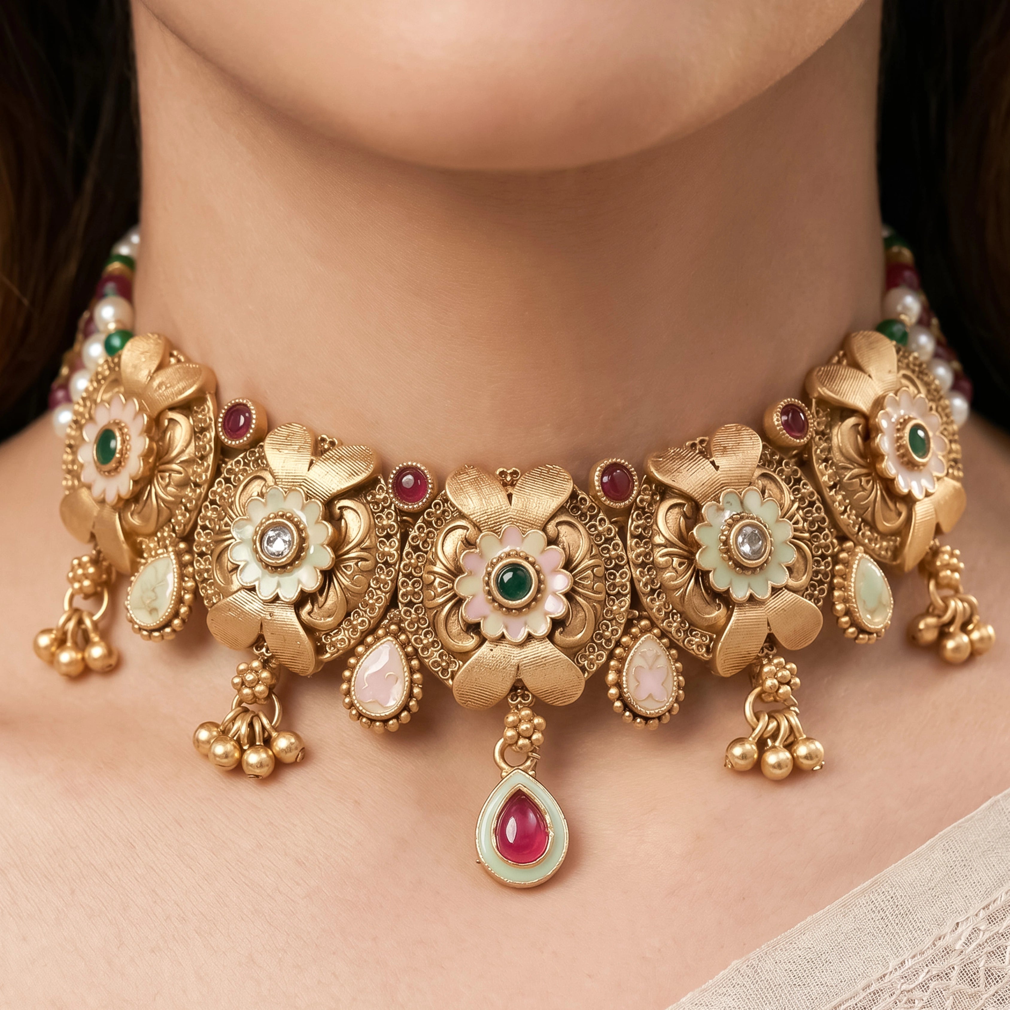 Maharani Flora Necklace Set