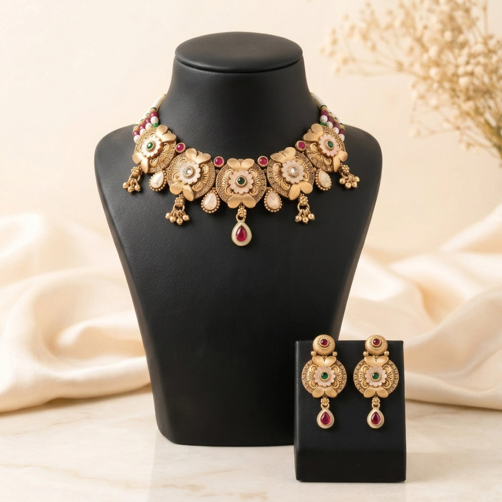 Maharani Flora Necklace Set