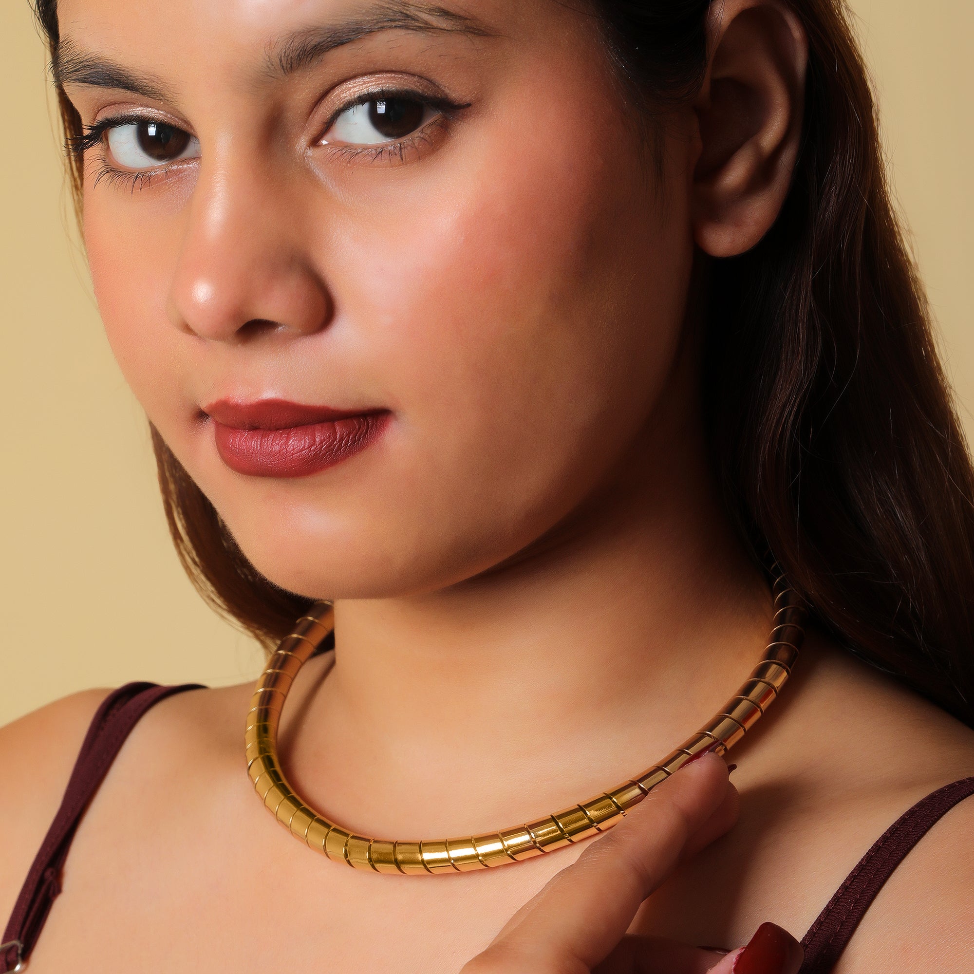 Spiral Bold Gold Necklace