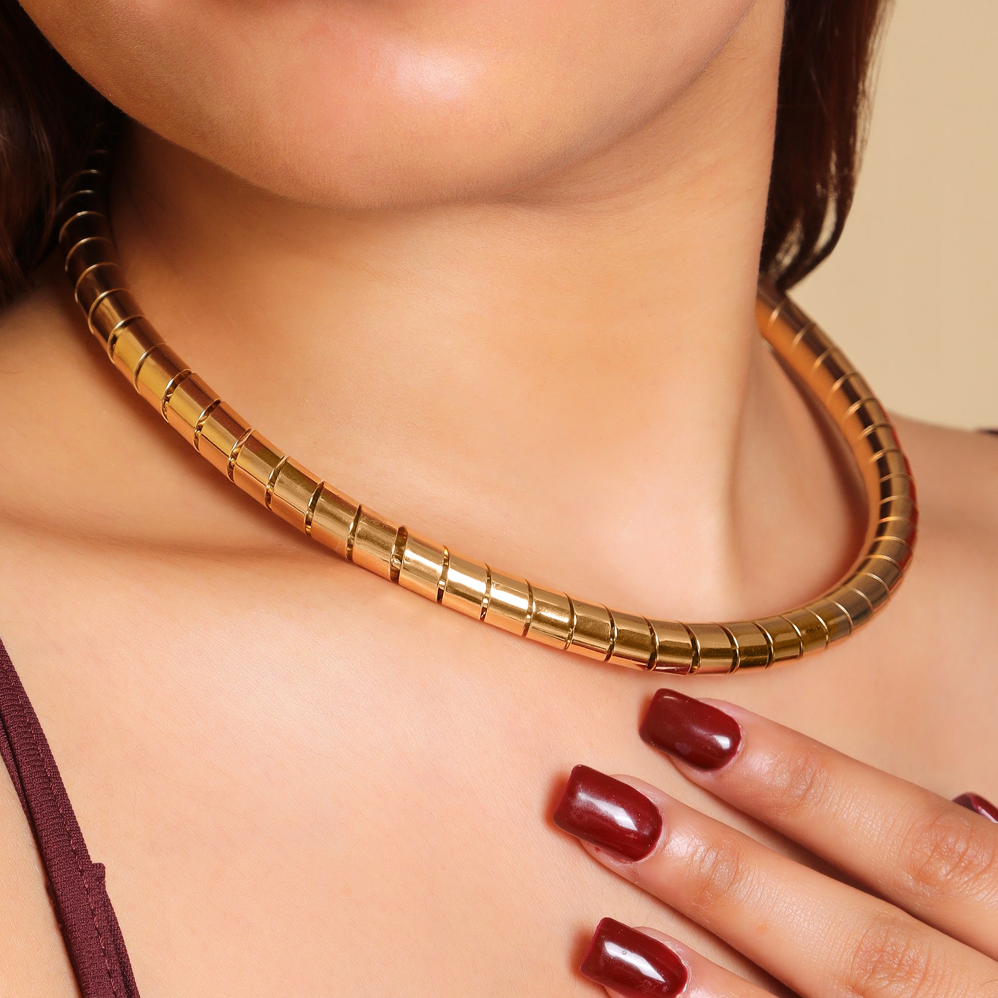 Spiral Bold Gold Necklace