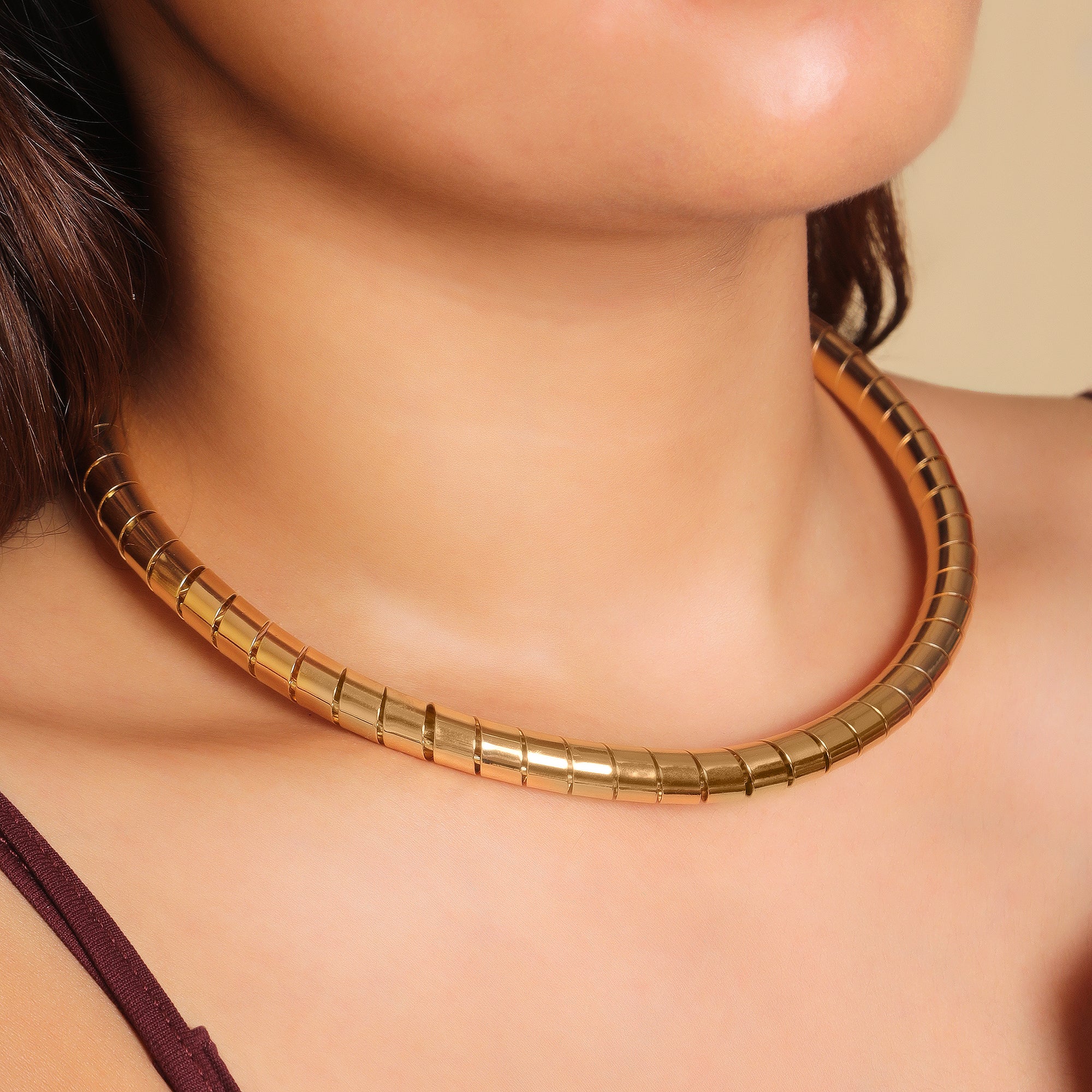 Spiral Bold Gold Necklace