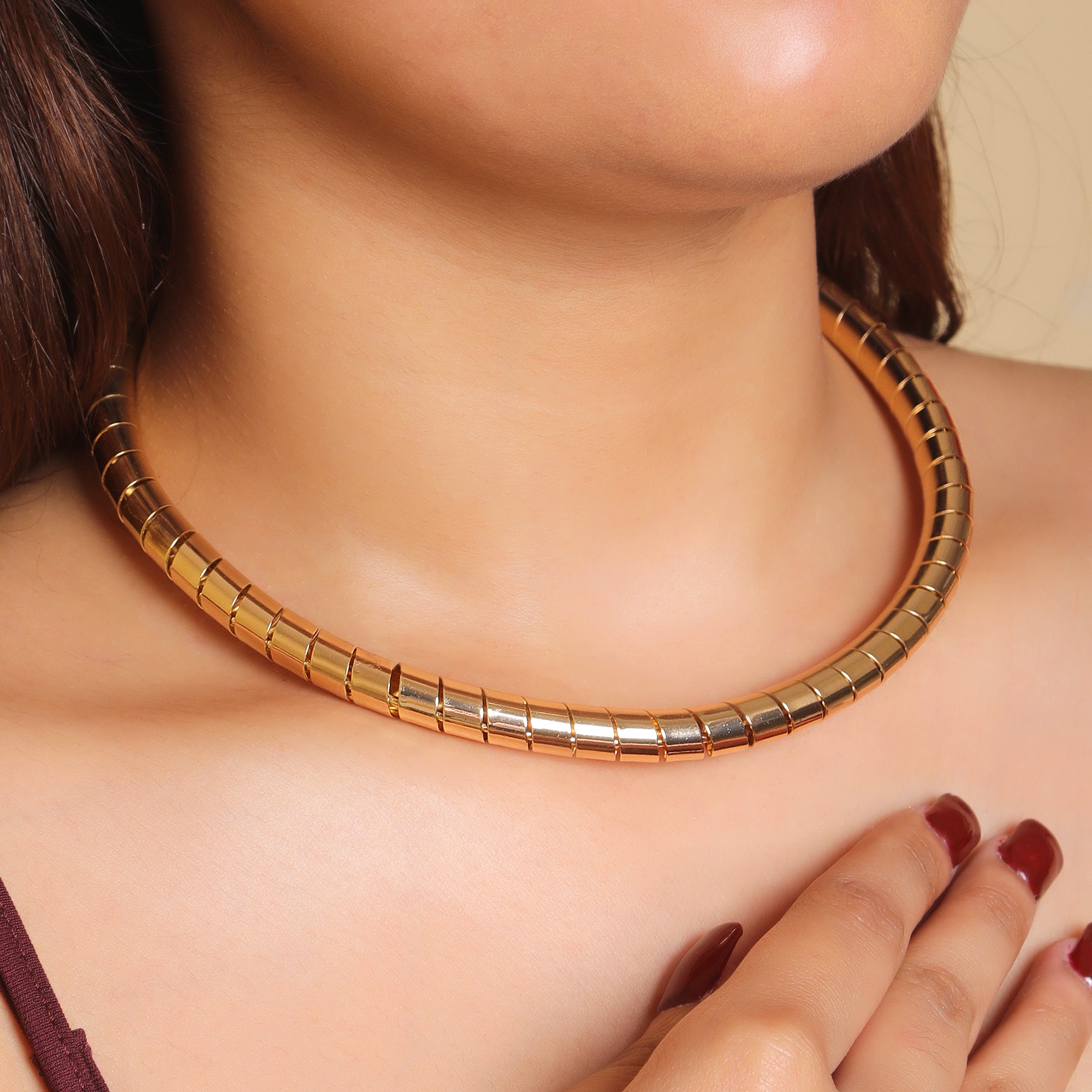 Spiral Bold Gold Necklace