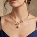 GOLD PEARL DROP NECKLACE