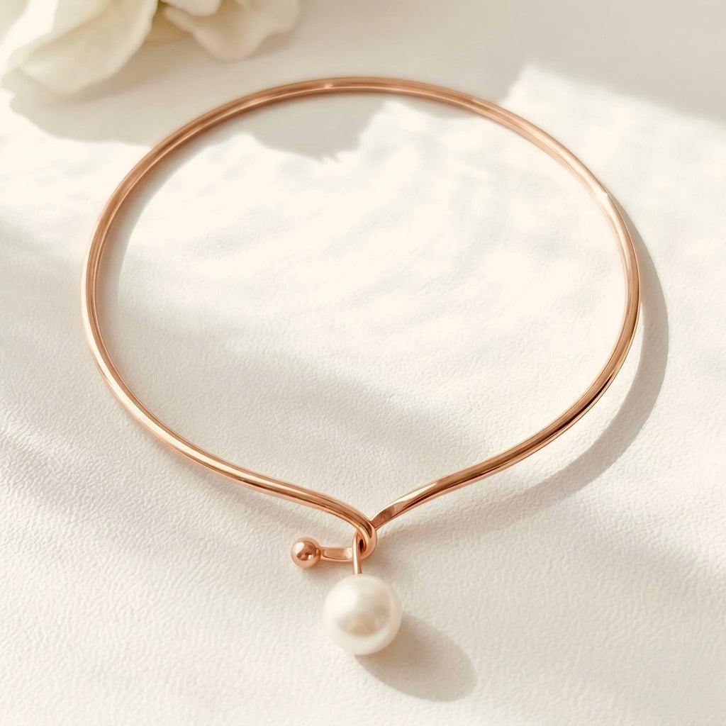 ROSE GOLD PEARL DROP NECKLACE