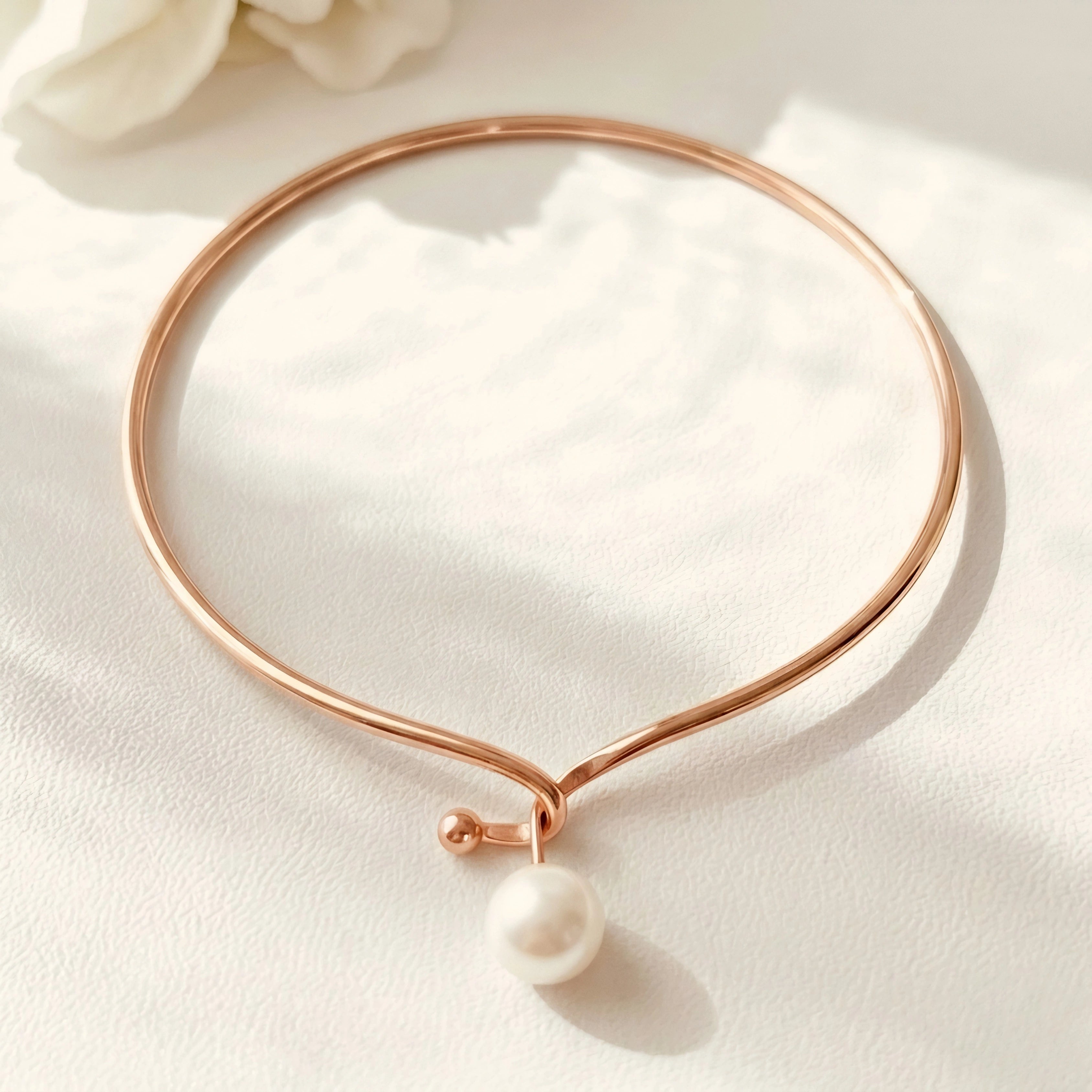 ROSE GOLD PEARL DROP NECKLACE