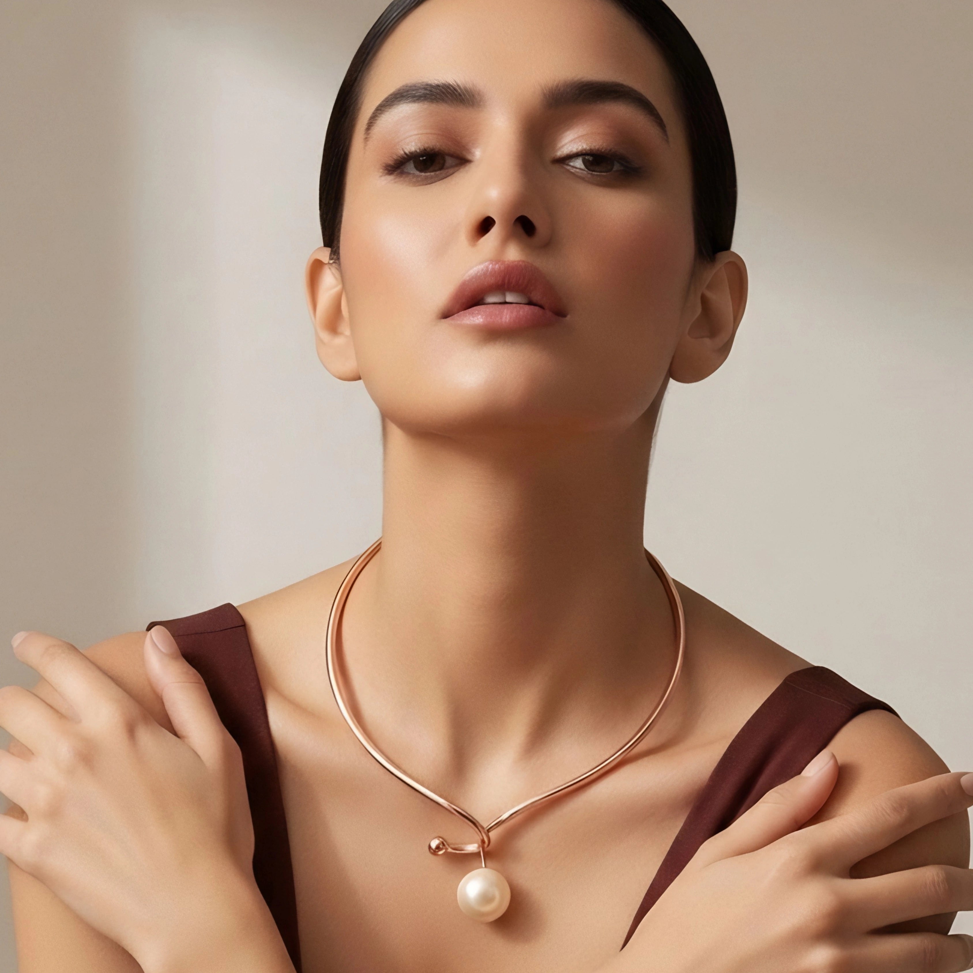 ROSE GOLD PEARL DROP NECKLACE