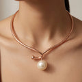ROSE GOLD PEARL DROP NECKLACE