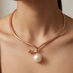 ROSE GOLD PEARL DROP NECKLACE