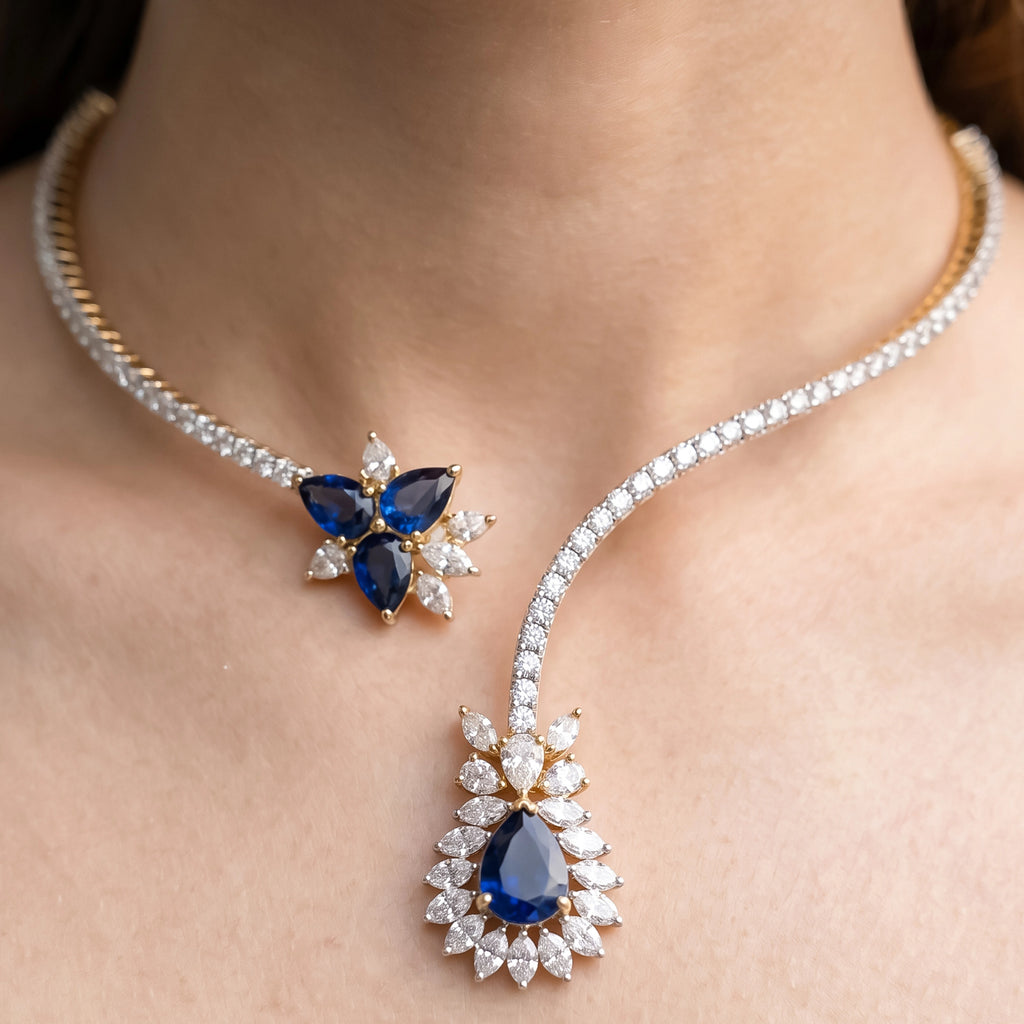 Blue Sapphire Aura Choker
