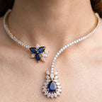 Blue Sapphire Aura Choker