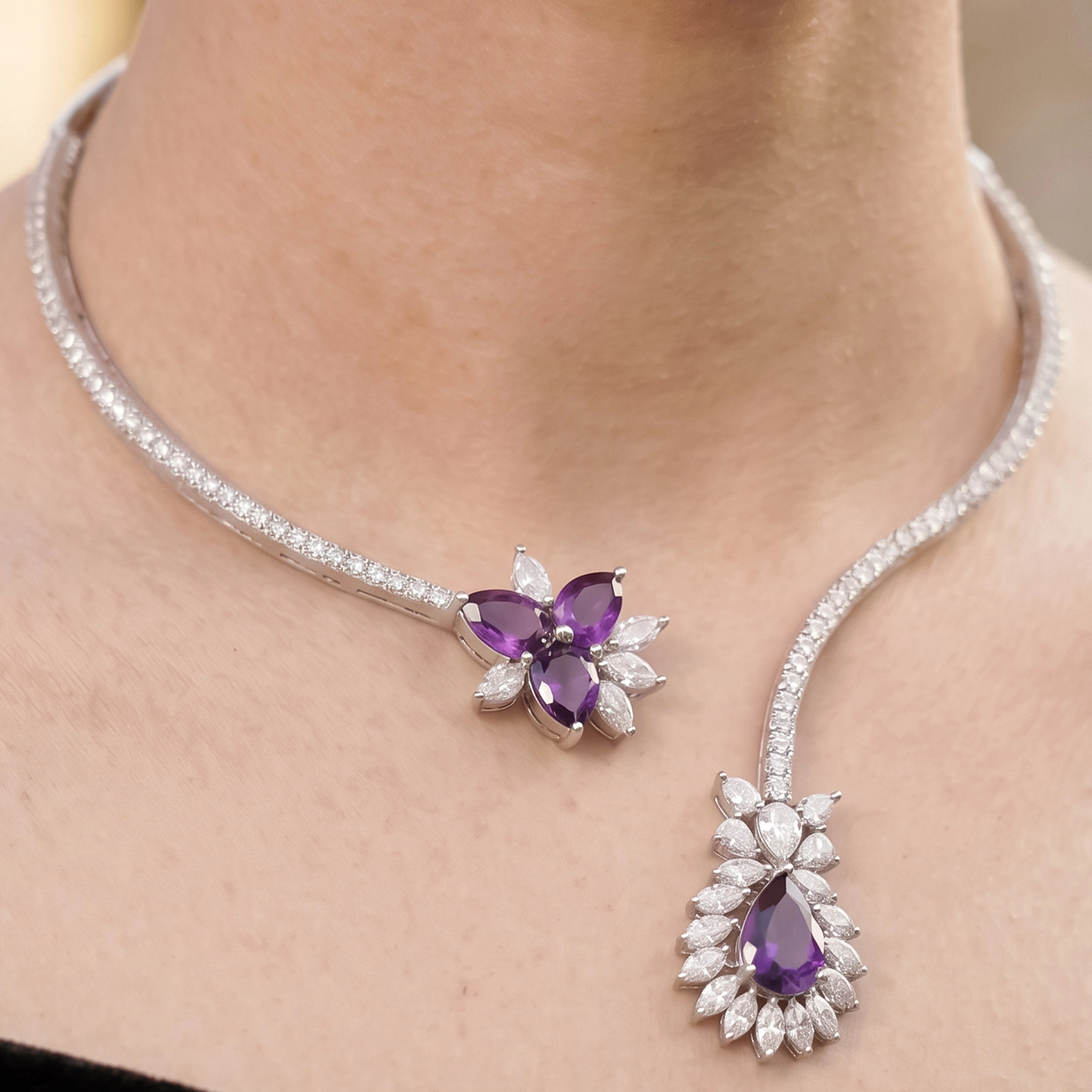 Purple Sapphire Aura Choker