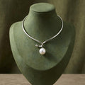 SILVER PEARL DROP NECKLACE
