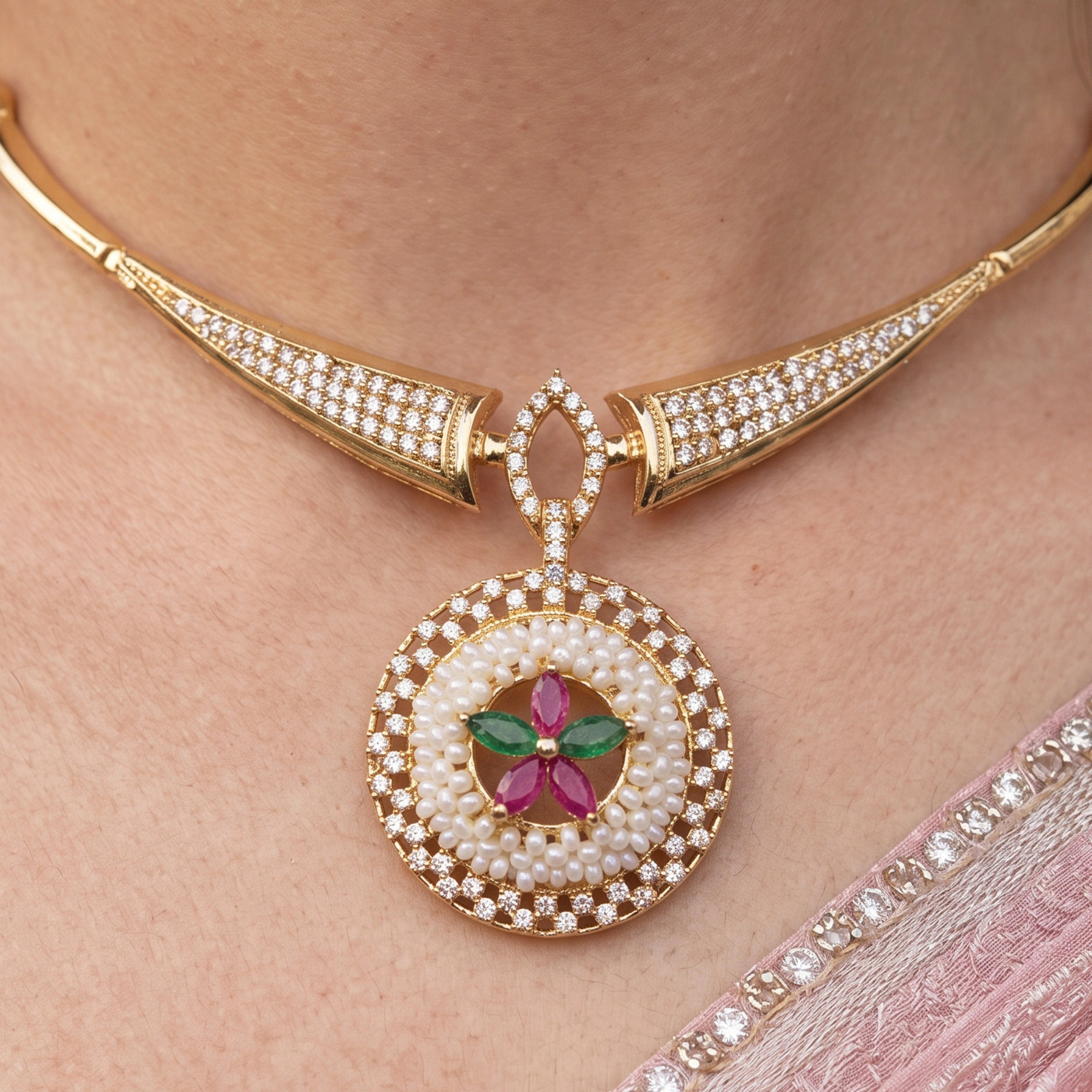 Rosé Blossom Halo Set