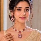 Ruby Pearl Royale Necklace Set
