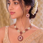 Ruby Pearl Royale Necklace Set