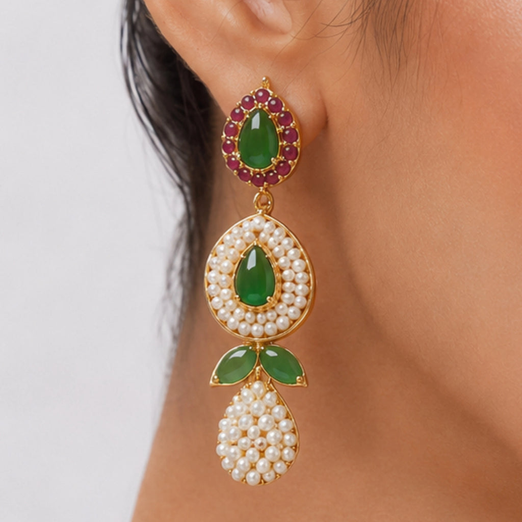 Emerald Pearl Royale Necklace Set