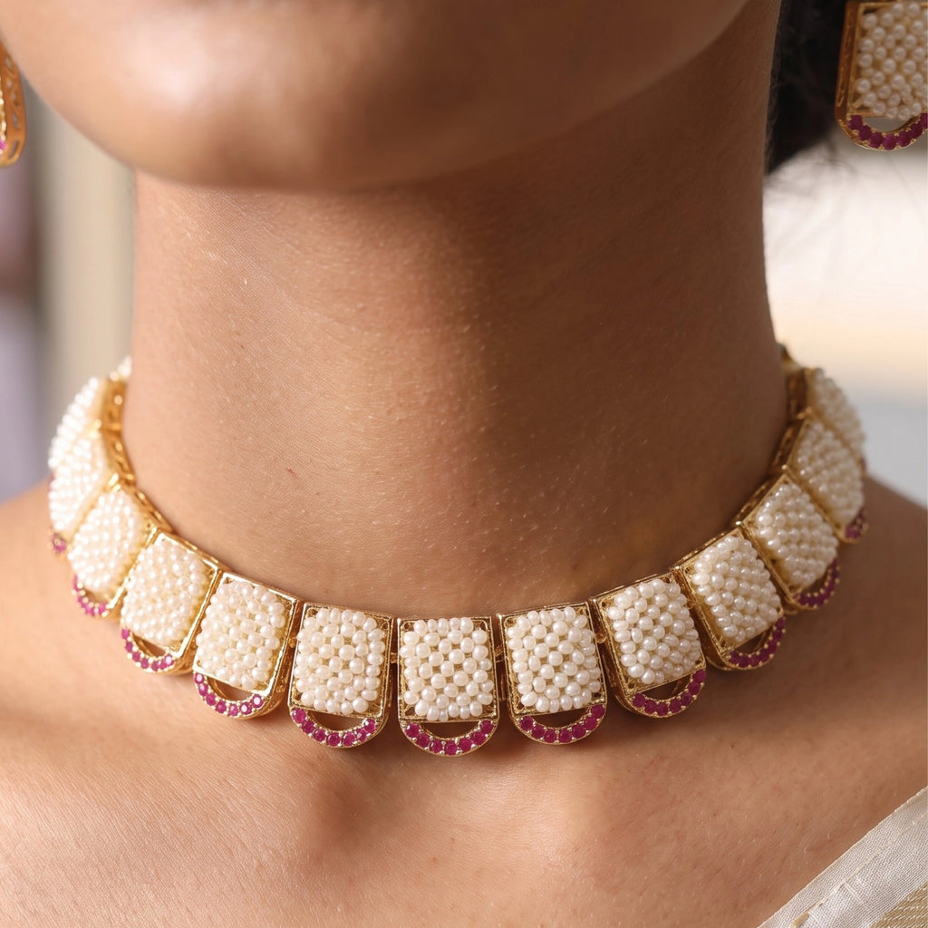 Ivory Royale Pearl Choker Set
