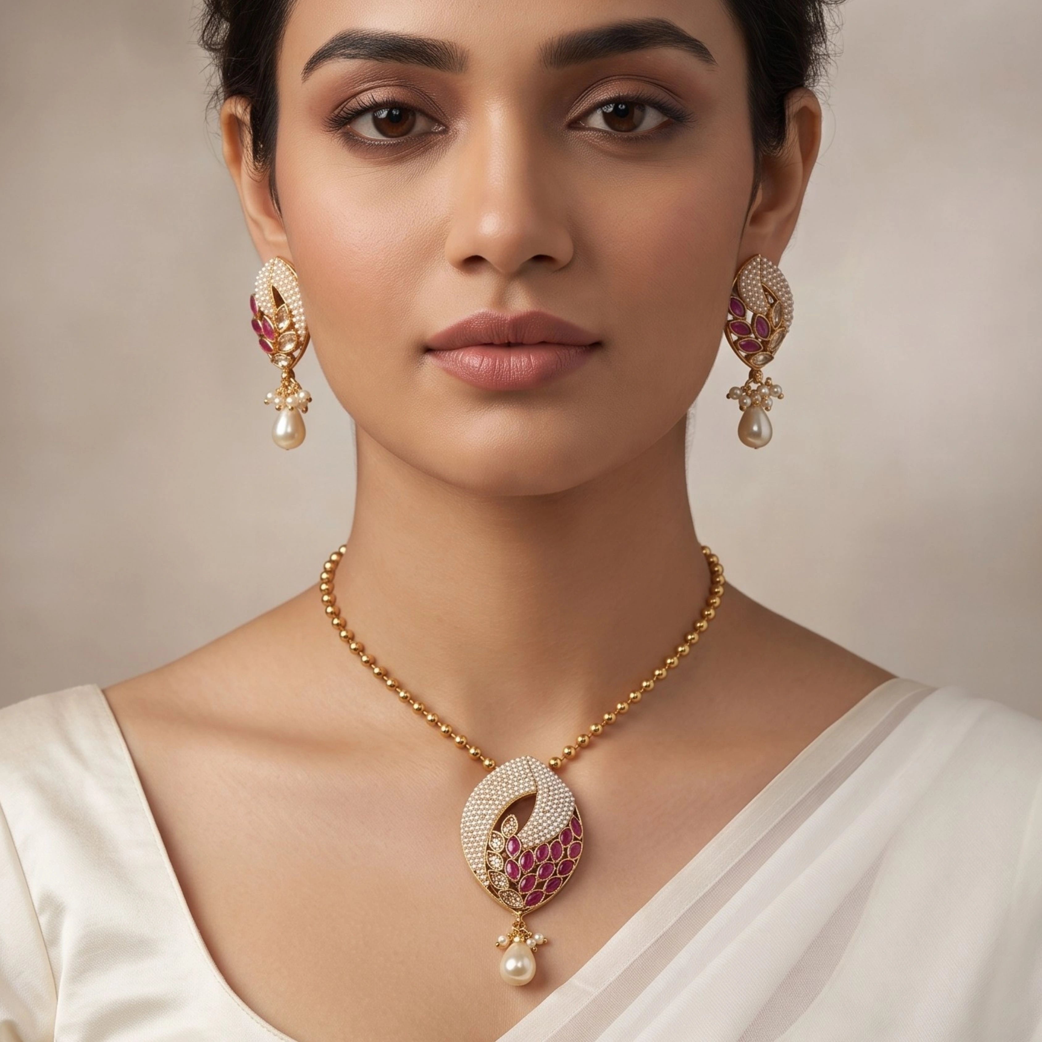 Royal Amethyst Pearl Bloom Set