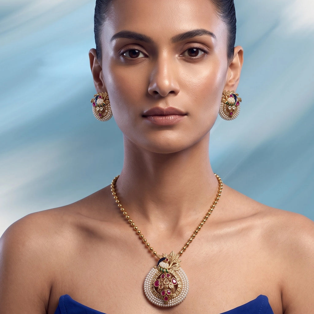 Mayura Pearl Heritage Pendant Set