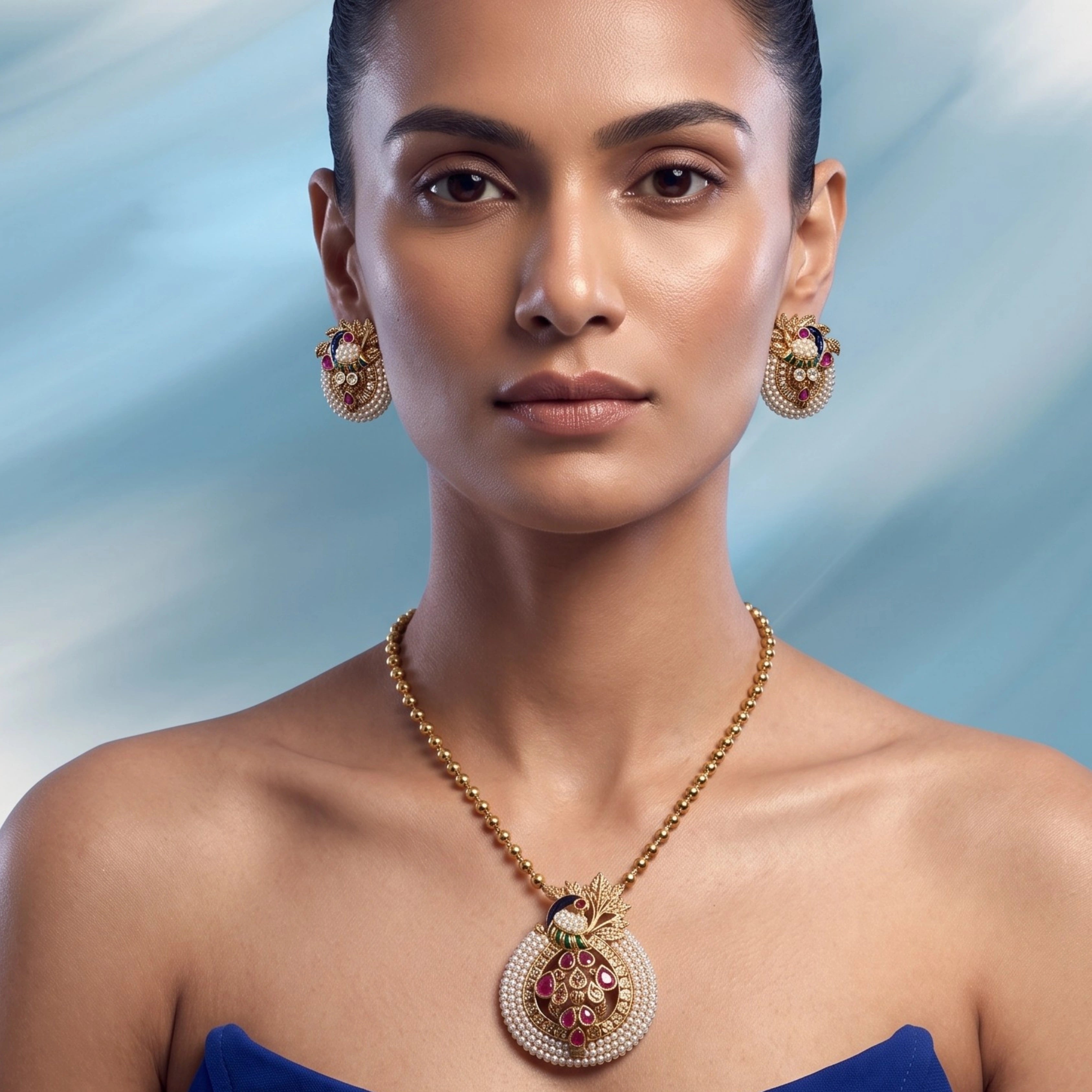 Mayura Pearl Heritage Pendant Set
