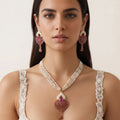 Ruby Pearl Radiance Necklace Set