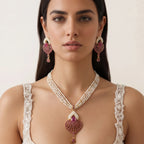 Ruby Pearl Radiance Necklace Set