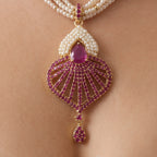 Ruby Pearl Radiance Necklace Set
