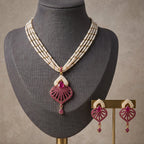 Ruby Pearl Radiance Necklace Set
