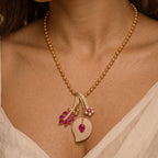 Ruby Blossom Grace Pendant Set