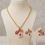 Ruby Blossom Grace Pendant Set