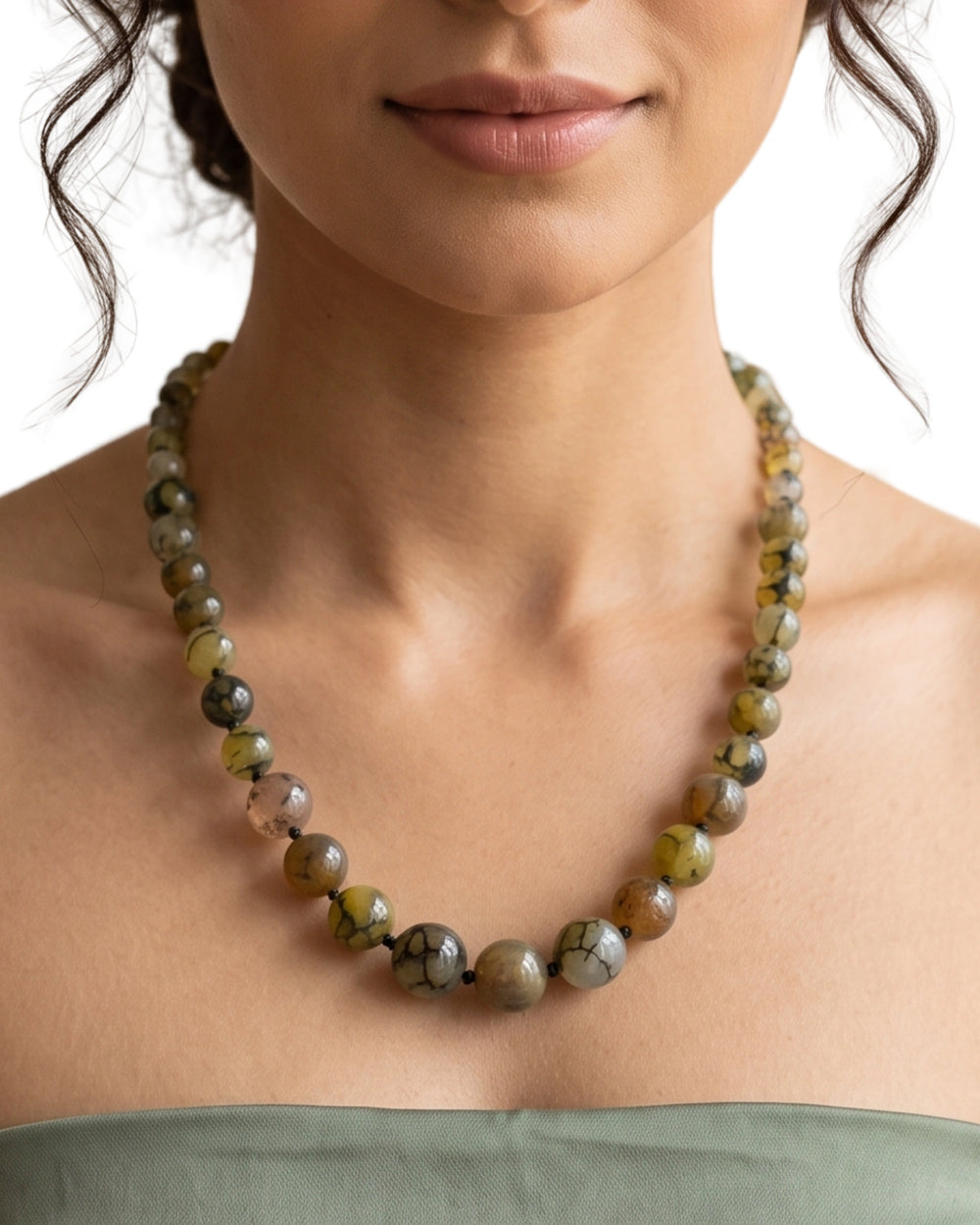 Golden Earth Agate Beaded Necklace