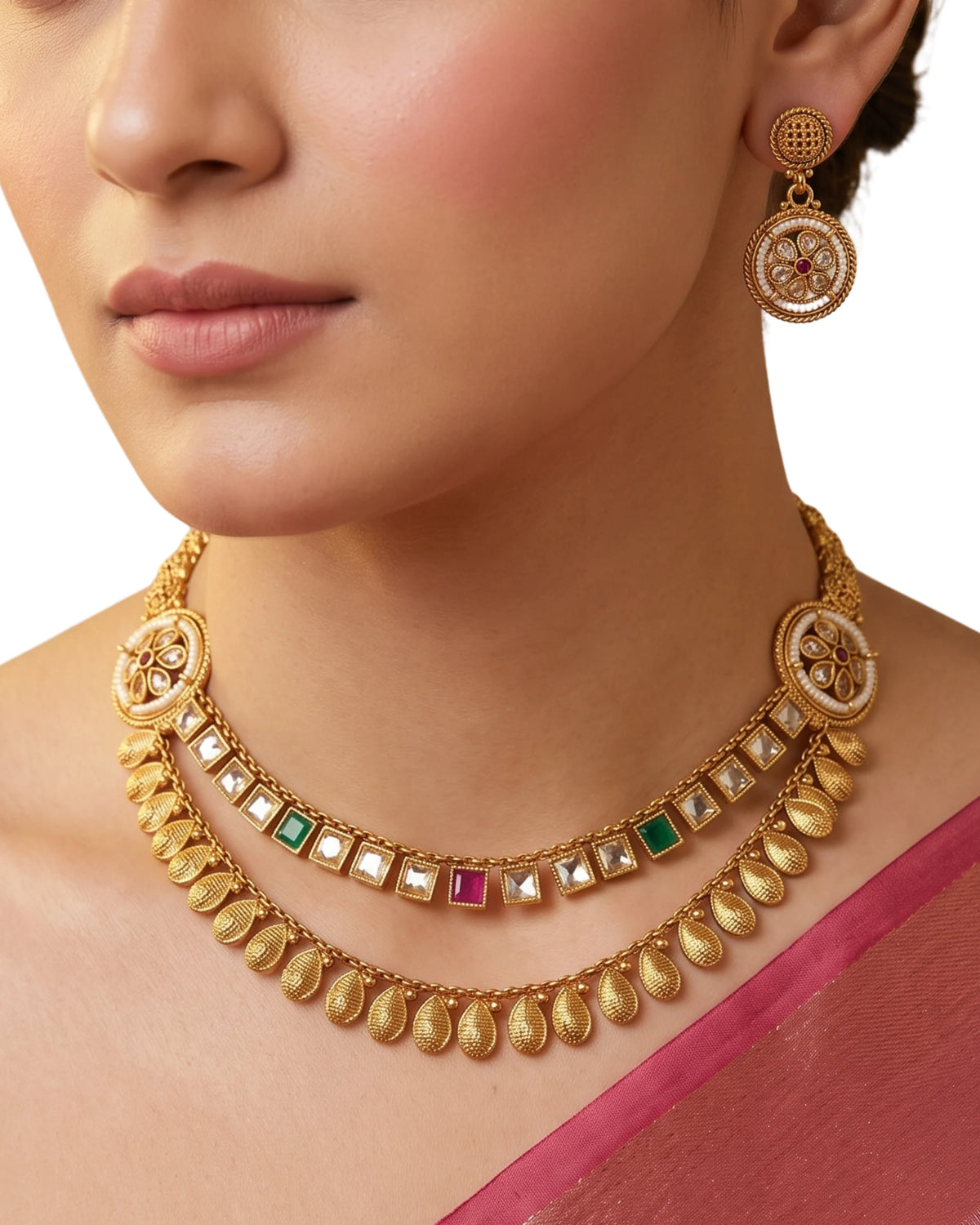 Aadhya Heritage Kundan Necklace