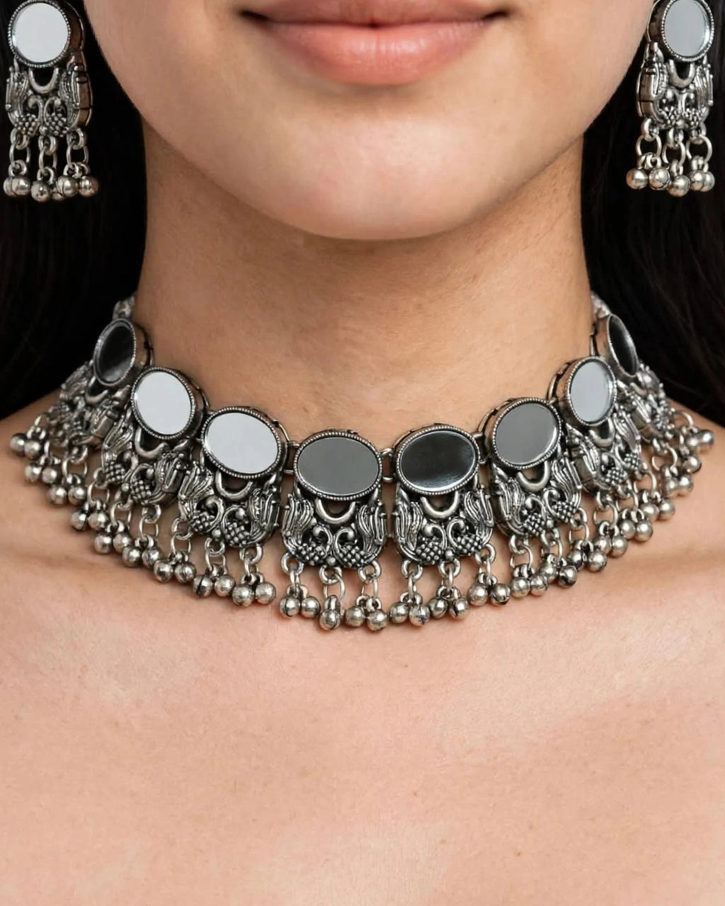 Navratri Glitz Oxidized Statement Set