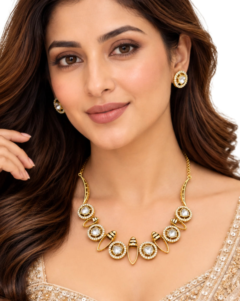 Royal Solitaire Halo Choker Set