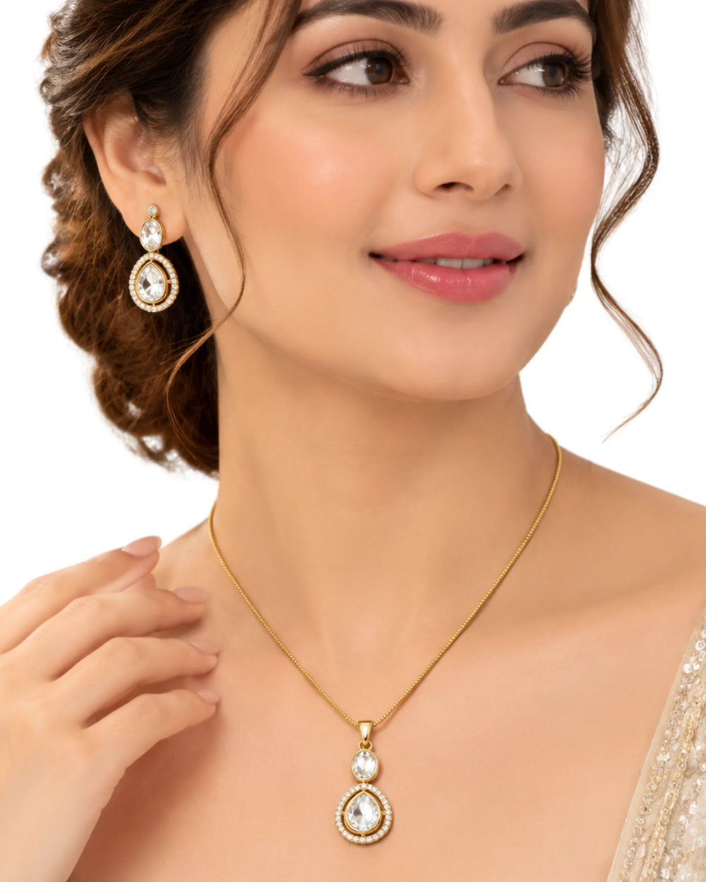 Elegance Double Teardrop Gold-Tone Set